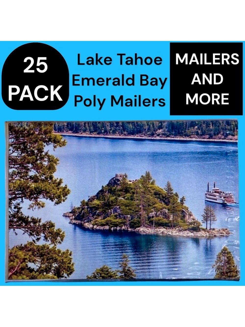 25 10X13 Poly Mailers Lake Tahoe California PRICE IS FIRM - Picture 3 of 9